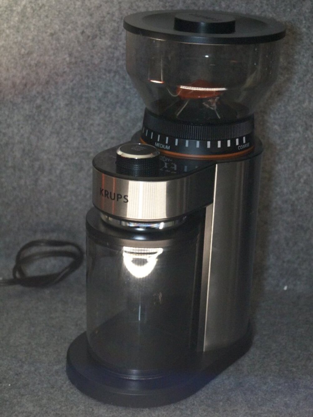 Krups GX450 Burr Coffee Grinder 18 Settings 2–20 Cups Black Preowned